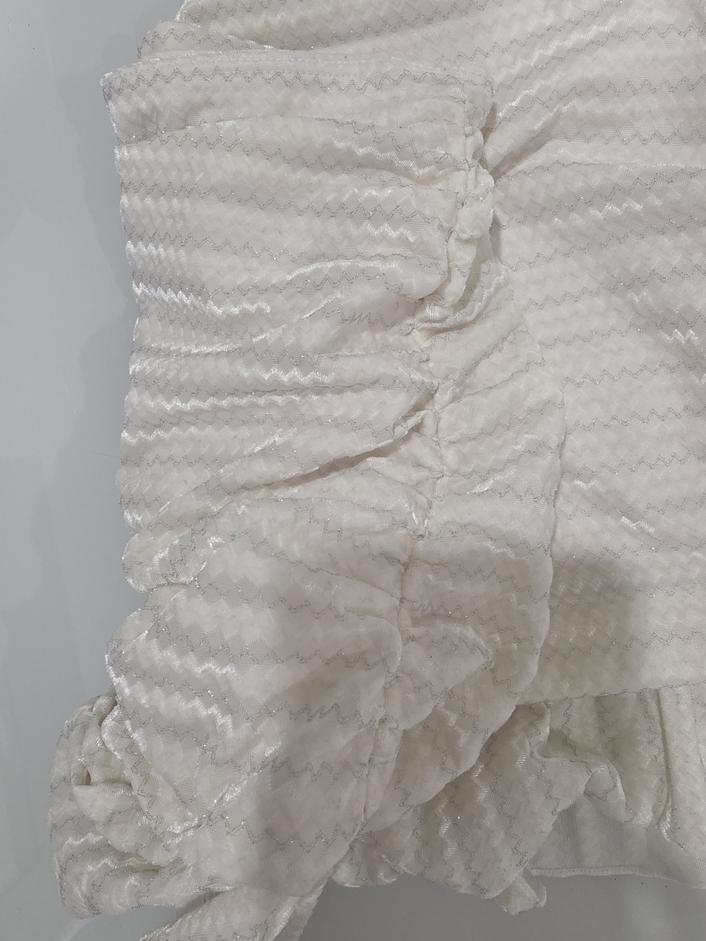 Textured Ivory Ruffle-Hem Mini Skirt - Picture 6 of 7